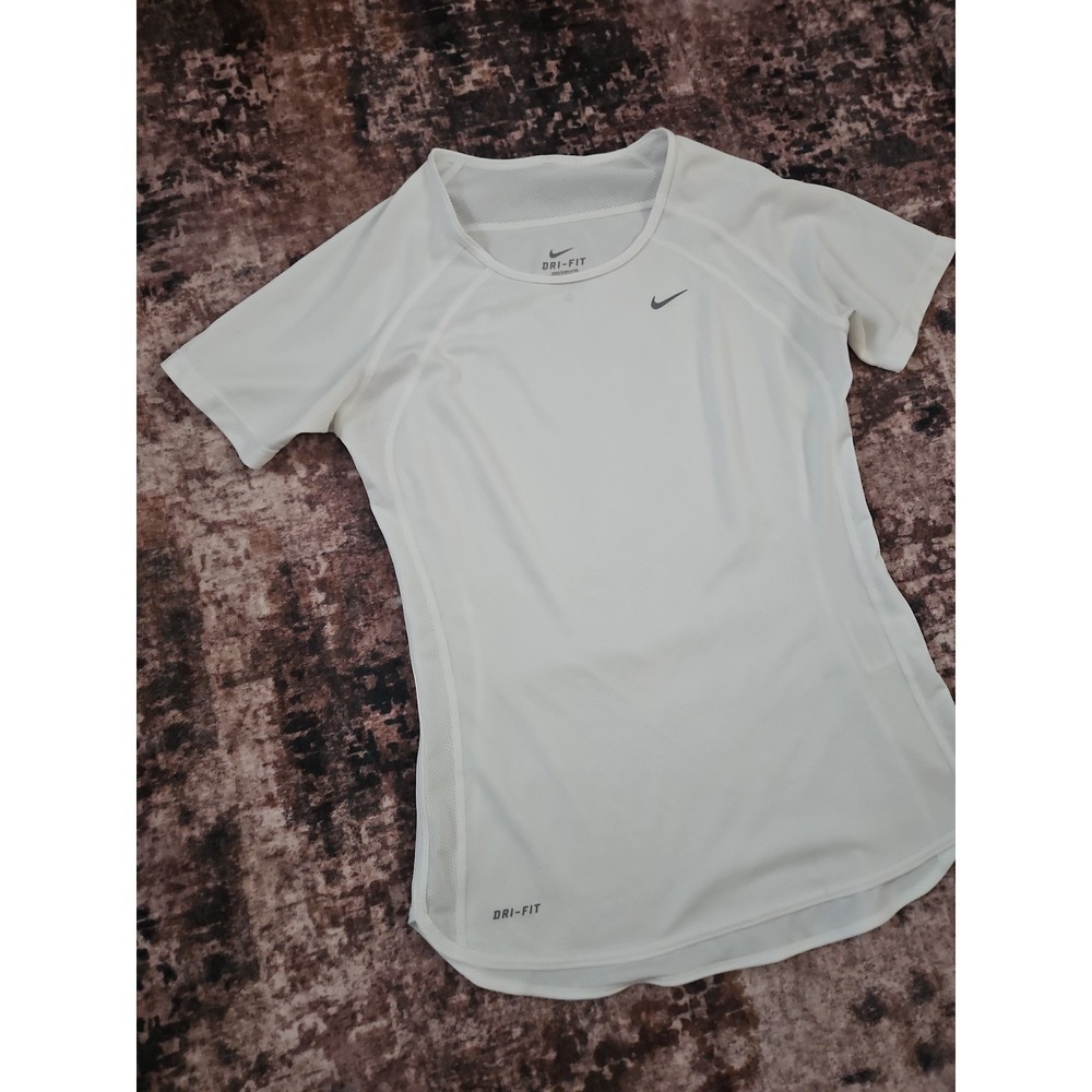 Nike White Dri-FIT Athletic Short Sleeve T-Shirt Size XS